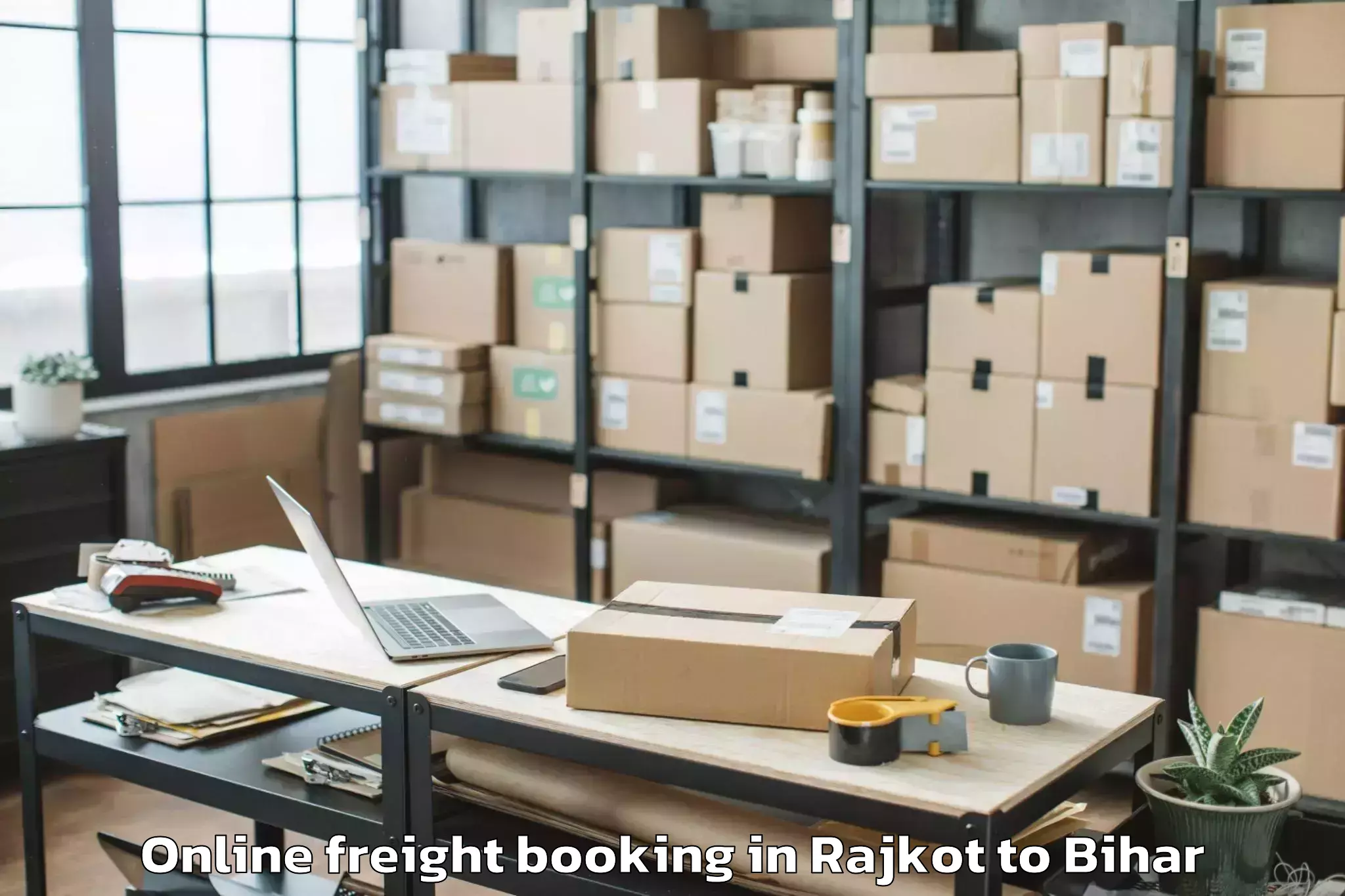 Reliable Rajkot to Teghra Online Freight Booking